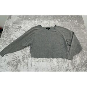 Express Sweater Crop Pullover Women's Size Small Gray Long Sleeve Knit EUC‎